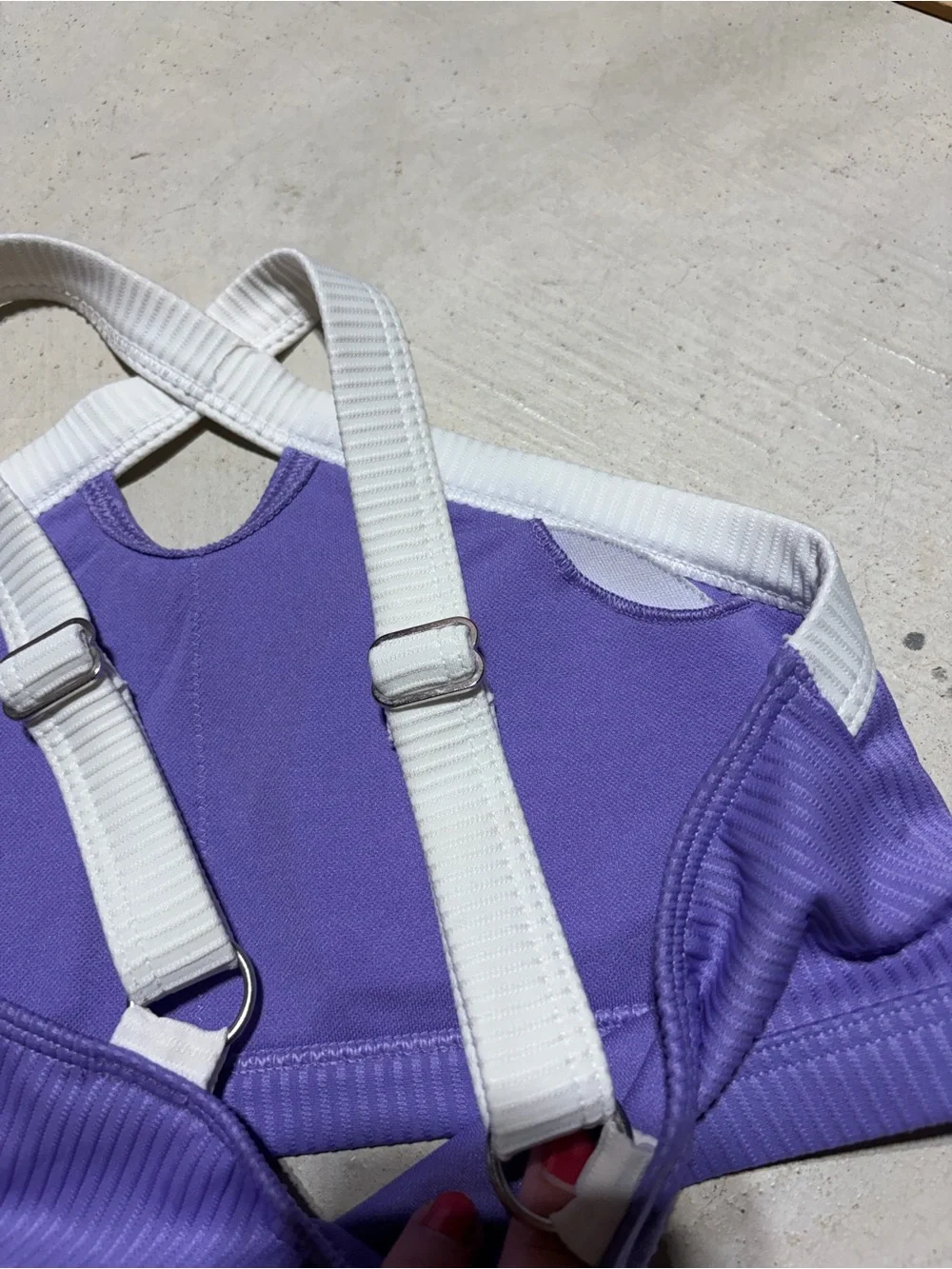 Abercrombie kids Purple Ribbed swimsuit top 11/12